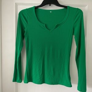 Green Long Sleeve Women's Top